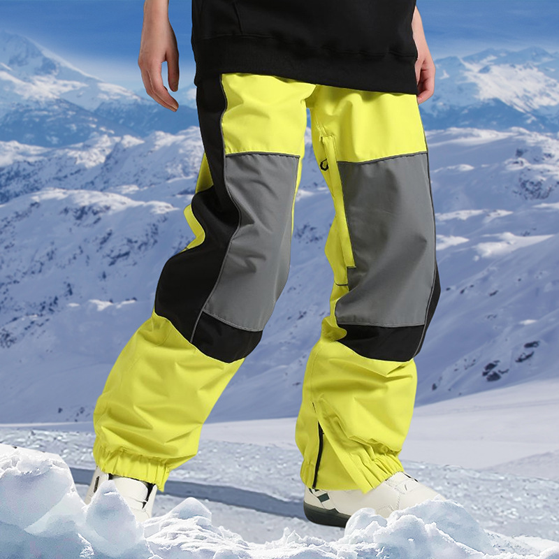 New winter snowboard pants men's reflective large size windproof waterproof breathable workwear warm snow pants couple models